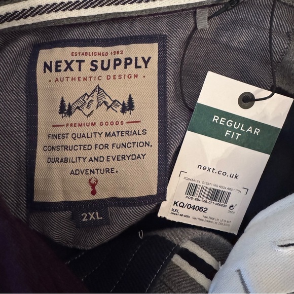 Next Supply NEW medium knit rugby gray navy stripped collared sweater shirt XXL - Picture 4 of 5
